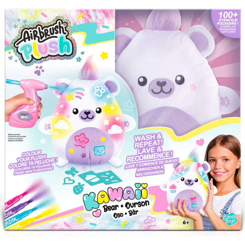 Airbrush PLUSH Rinkinys su aerografu &bdquo;Kawaii Bear", 25 cm