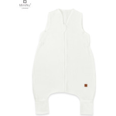 Miminu KIECZMERSKI Śpiworek do spania letni z nogawkami MUŚLIN S bawełna 100% 1-2,5 lat, 0,5-1TOG śmietanka