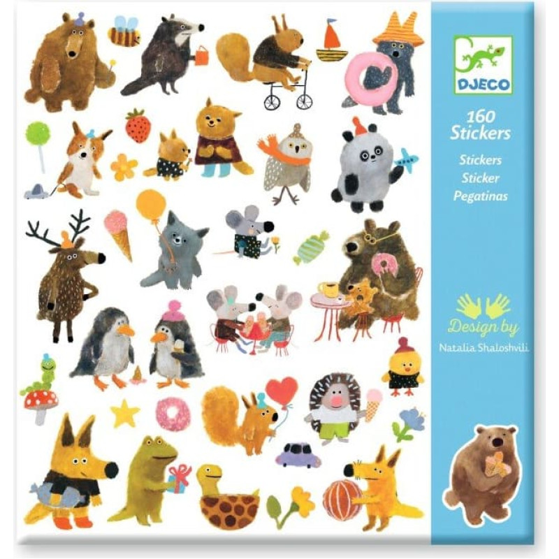 Djeco Kleepsud - 160 kleepsu - Karvased s&otilde;brad