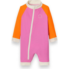 Kietla ICONIC swimsuit with UPF 50+ sun protection fabric and UV sensor, 12-18 months, pink red