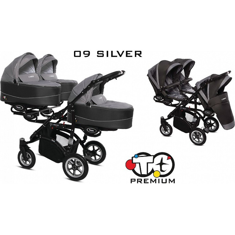 Babyactive TRIPPY Premium rati trīnī&scaron;iem 2in1, 09 SILVER ar melnu rāmi