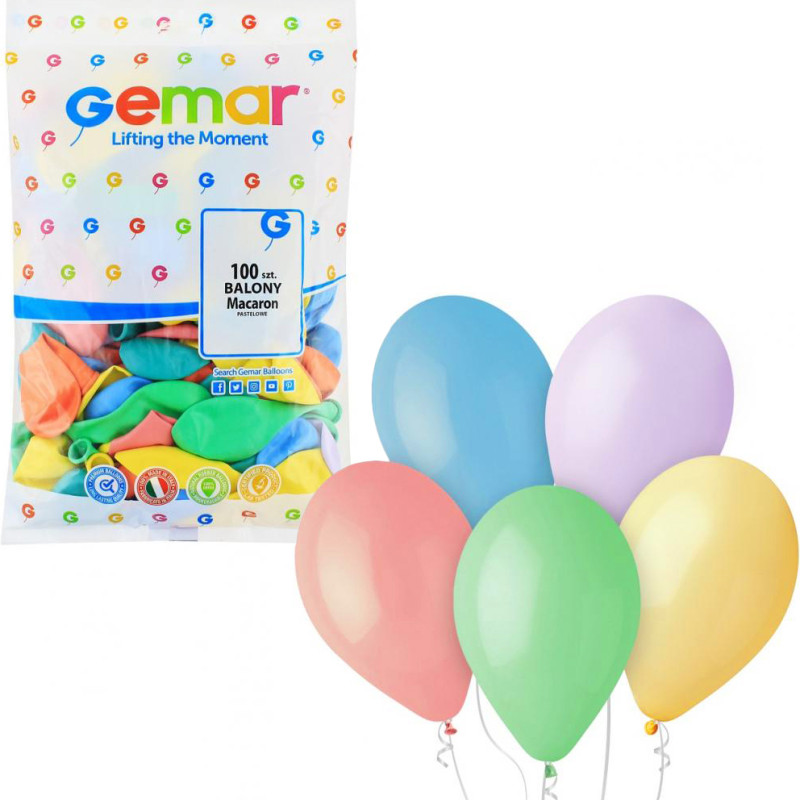BALON PASTELOWY 12 MIX KOLORÓW 100 SZTUK
