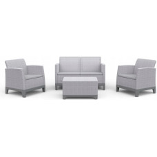 Keter Dārza mēbeļu komplekts Scandi Forma 2 Seater Set gai&scaron;i pelēks/tum&scaron;a tērauda pelēks