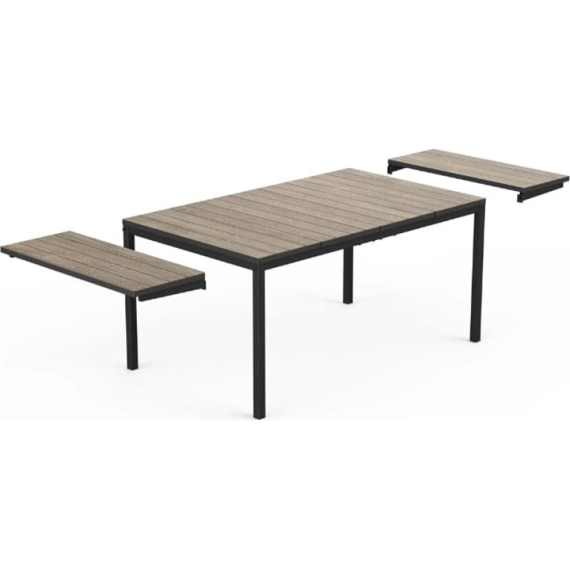 Keter Dārza galds pagarināms Deco Porto Nova Extendable 160-240 o&scaron;a koka tonis/melns
