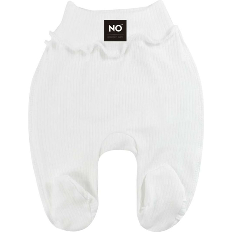 La Bebe ™ NO Baby Pants Art. 9-04-30 White Zīdaiņu bikses ar plato jostu un pēdiņam no kokvilnas