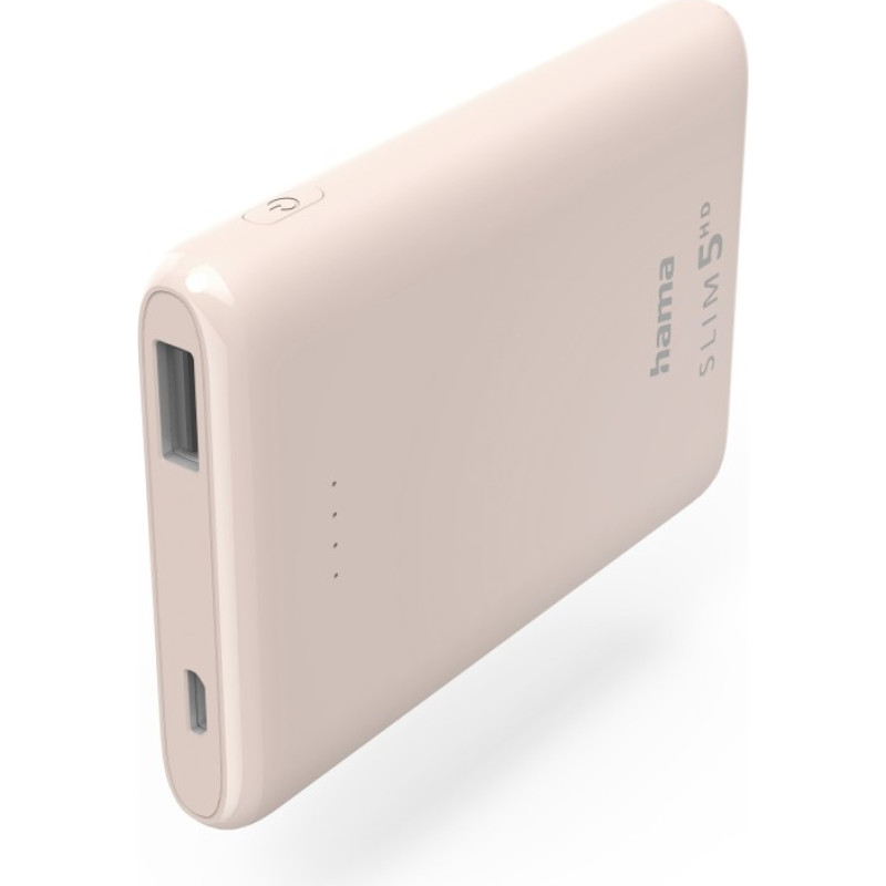 Hama 00201664 Power bank 5000mAh 5W Light Rose