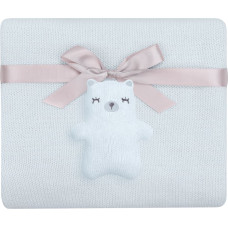 Knitted blanket Bear with me Blue