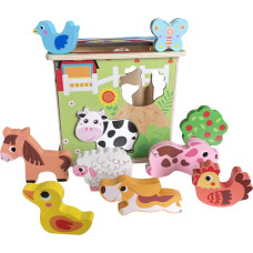 Smily Play SPW84948 Drewniana kostka-sorter Farma