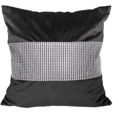 CUSHION COVER 40X40CM RHINESTONES P4040/CYR/CZA VELVET BLACK