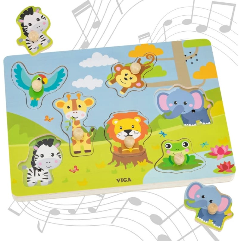 Viga 44759 Drewniane Puzzle Safari