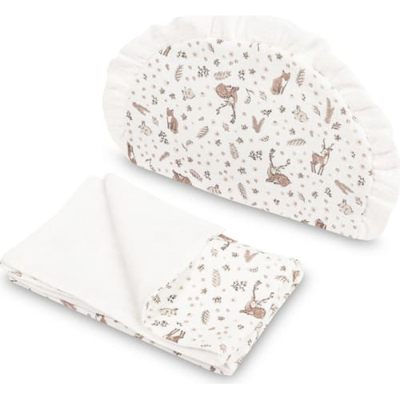 Sensillo musliinist vankripesu komplekt – tekk ja padi BUNNIES WHITE