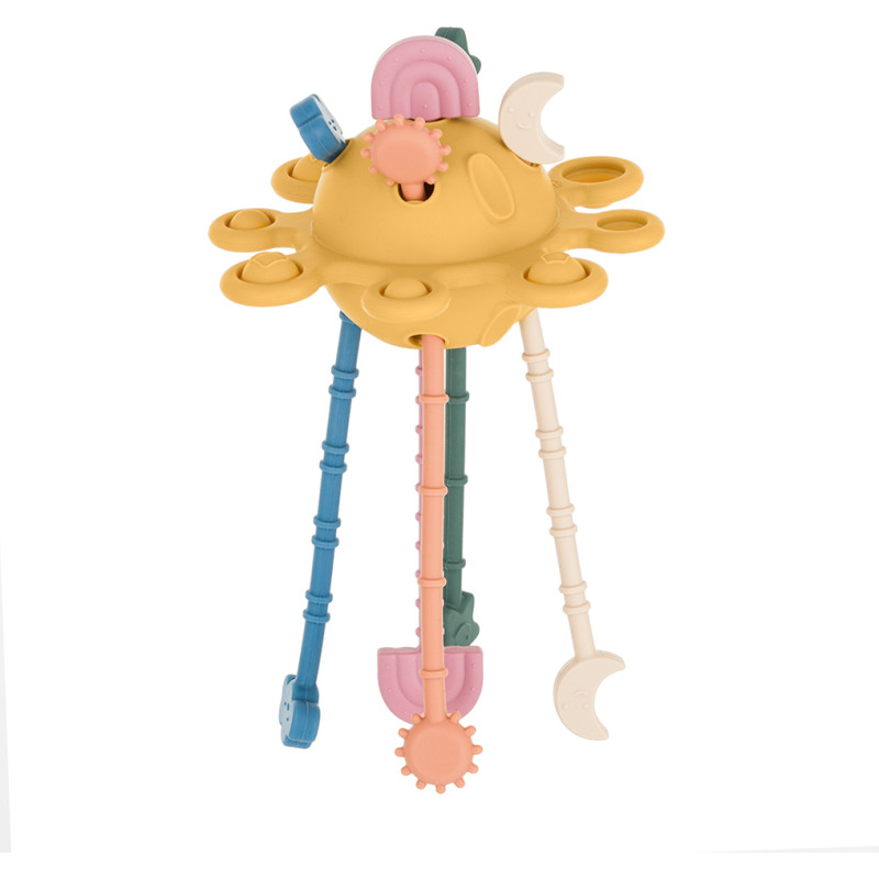 Petite&Mars 601819 Silikonowa zabawka sensoryczna Crazy Planet Intense Ochre 10 m+