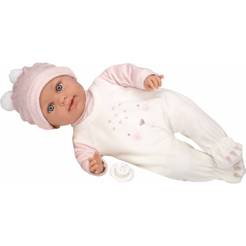 Arias beebinukk heliefektiga, roosade riided, 42 cm