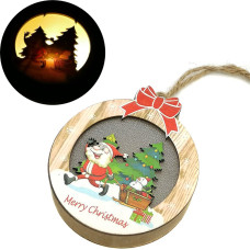 ZAWIESZKA OKRĄGŁA ŚWIĄTECZNA DREWNIANA