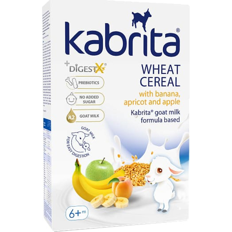 Kabrita Wheat cereal with Banana, Apricot & Apple goat milk formula based for babies from 6 months, 180g