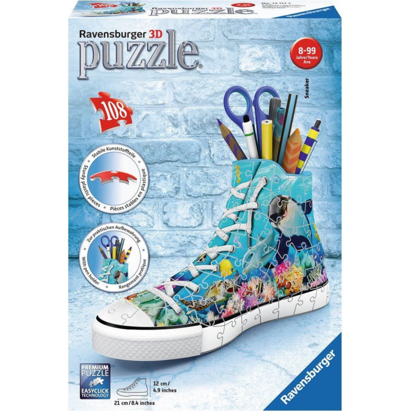 Ravensburger 3D puzzle sneaker pencil holder Underwater