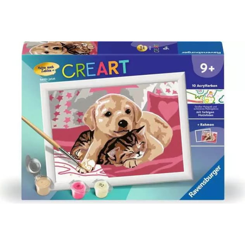 Ravensburger Paint by numbers 18x13 cm Puppy with Kitten