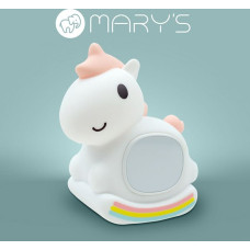 Mary's MW61638 Lampka nocna z budzikiem Jednorożec na biegunach