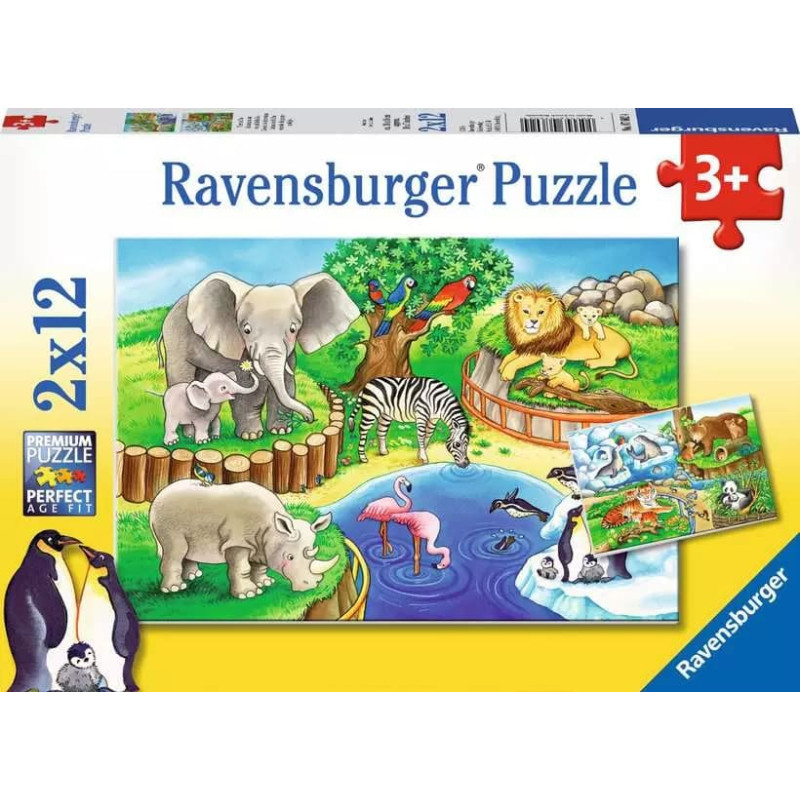 Ravensburger Animals In The Zoo пазл 2x12 076024 LÕPUMÜÜK