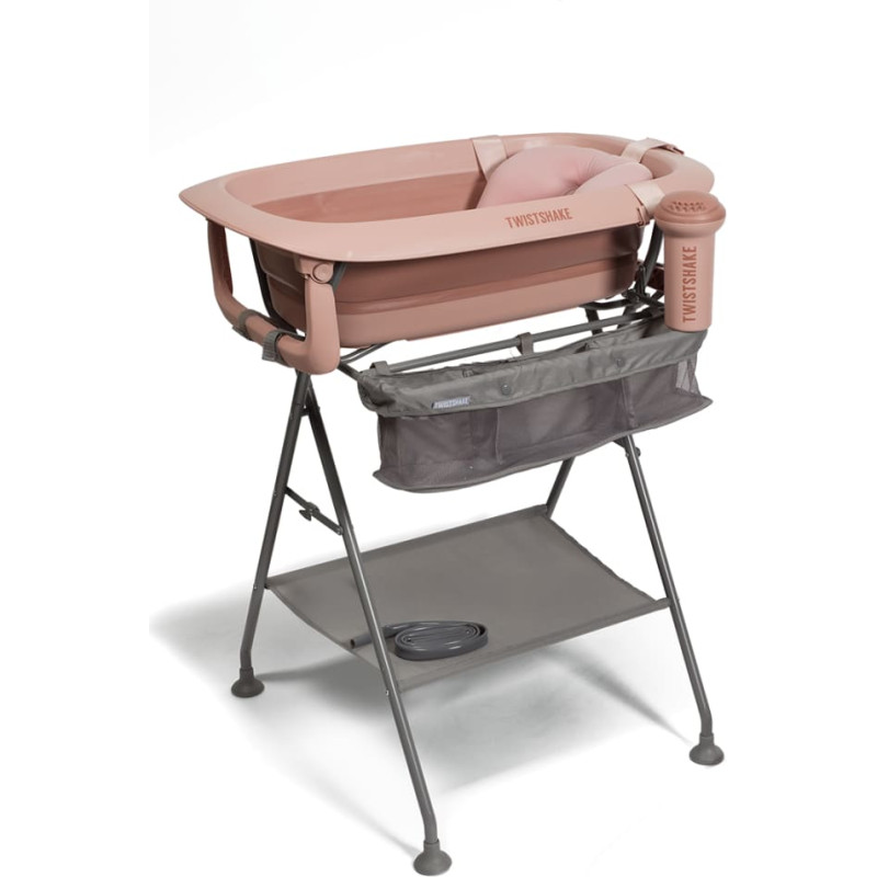 Twistshake luxury bath kit foldable baby bathtub with bath stand pink 79145