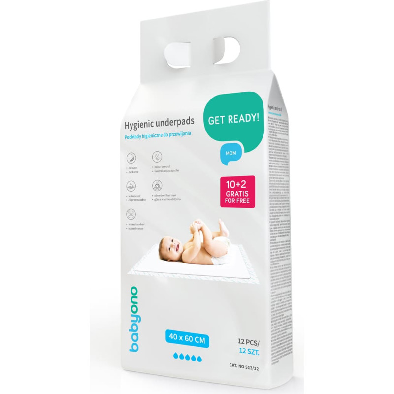 Babyono underpads 12 pcs 40x60cm 513/12