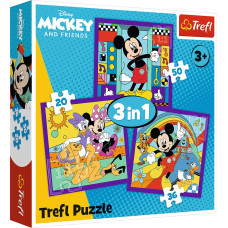 Trefl 34894 Puzzle 3w1 Miki i jego wesoła ekipa