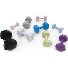 Springos 2 x 2 kg kuusnurksed hantlid treeningharjutusteks, 2 tk komplekt, lilla