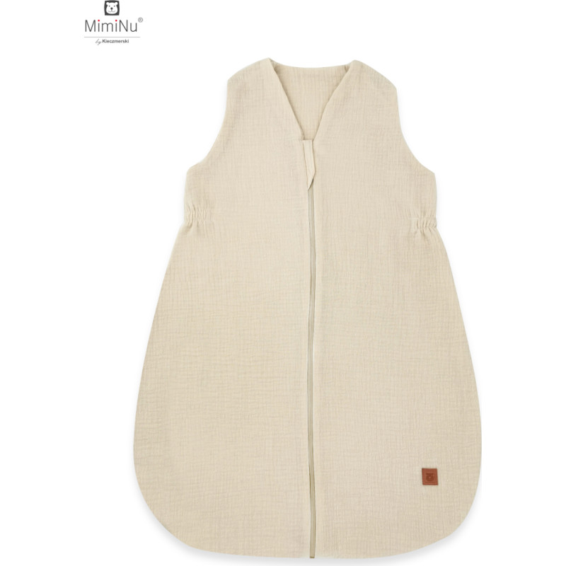 Miminu KIECZMERSKI Śpiworek letni AVI MUŚLIN bawełna 100% 3-12m, 0,5-1TOG ciepły beż
