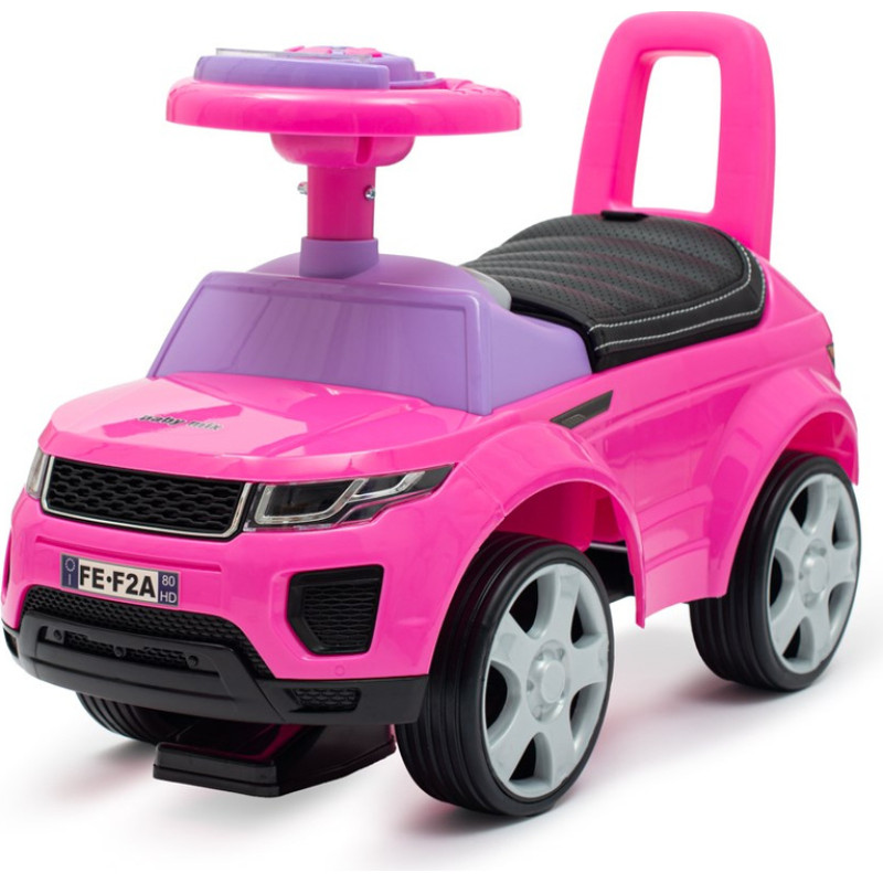 Детский автомобиль-каталка Baby Mix — 57174 — SUV Prime — кожаное сиденье — резиновые колёса — розовый