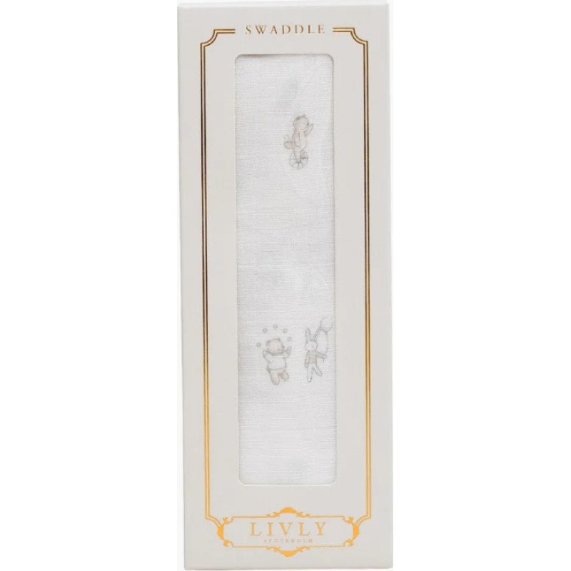 Livly Clothing Livly Bambusa Autiņ&scaron; Celebration Parade Swaddle White
