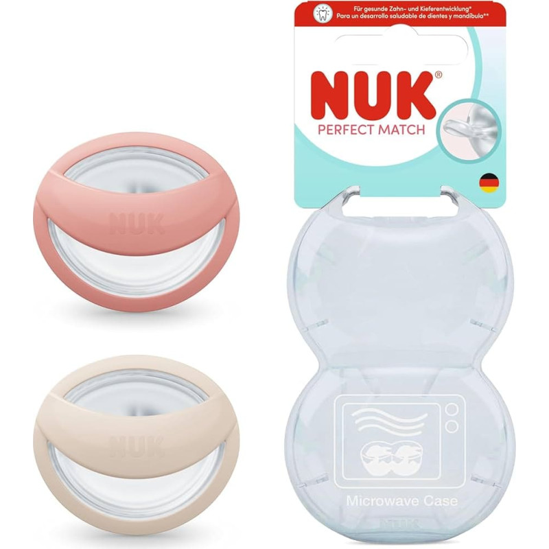 NUK 10175339 Perfect Match dummies SI1 BEIGE/RED 2 pcs.