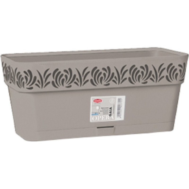 Stefanplast Puķu kaste ar paliktni Gaia 30x13x12cm gai&scaron;i pelēka