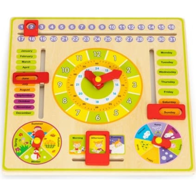 Ecotoys Attīsto&scaron;ais koka kalendārs 00630