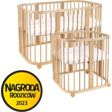 Waldin 7-ühes puidust ümberkujundatav beebivoodi madratsiga, Natural