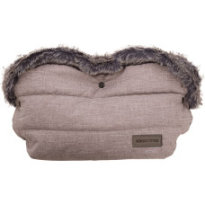 Handmuff Fur Melange Beige