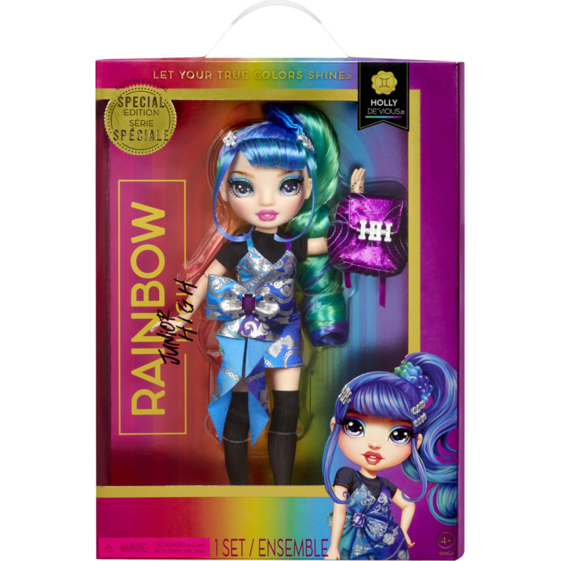 Rainbow High 590439EUC Rainbow High Junior High Special Edition Doll- Holly De'Vious (Blue)