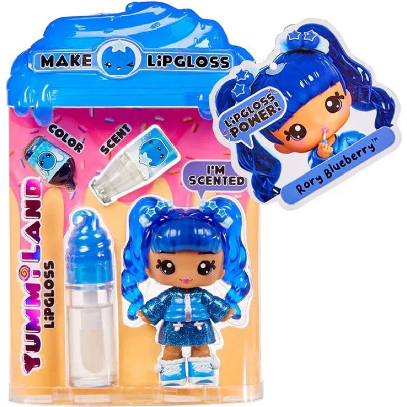 Yummiland 120766EUC Yummiland Lipgloss Doll- Rory Blueberry