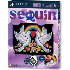 Kitfix DIY „Sequin Art“ violetinis rinkinys „Balandžiai“