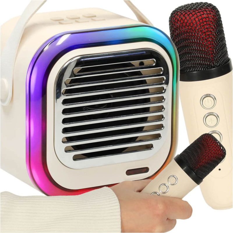 USB Bluetooth karaoke skaļrunis krēms