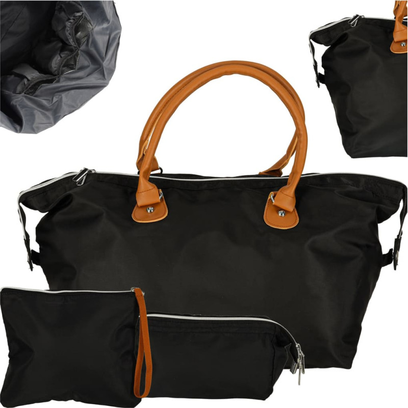 Sieviešu daudzfunkcionāla bērnu ratiņu ceļojumu soma māmiņai melna