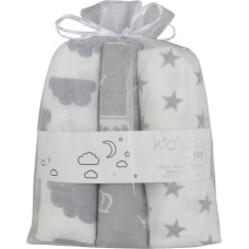 Koala Baby mähkmete komplekt 3 tk. 07-8281 FLANNEL PRINT GREY 76x76 cm