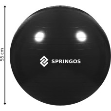 Springos Fitnessi võimlemispall pumbaga Springos FB0013, 55 cm, must