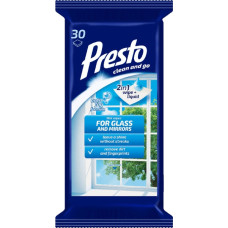 Presto Mitrās salvetes stikla virsmām 30 gab.