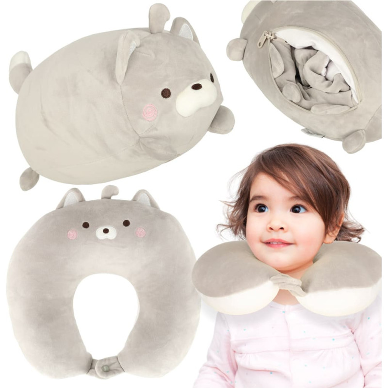 Ceļojumu spilvens 2in1 kakla rullis lidmašīnai automašīnai talismans kaķis