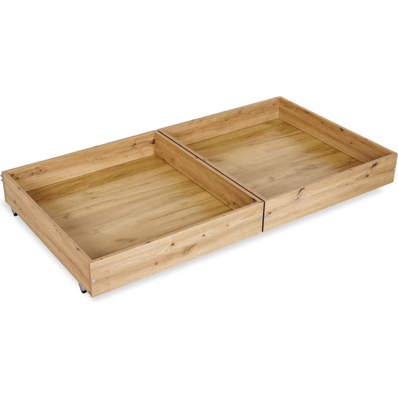 Klups LITTLE SKY by KLUPŚ Pojemnik 160x80 na pościel dzielony dąb