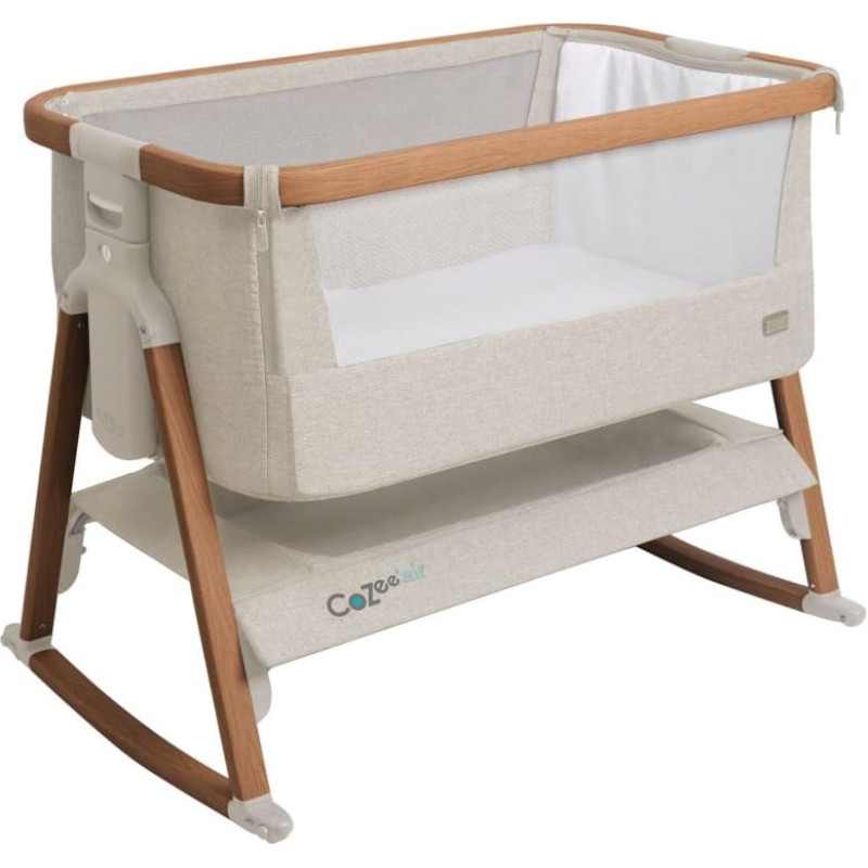 Tutti Bambini CoZee Air beebivoodi voodi kõrvale – Scandinavian Walnut / Ecru