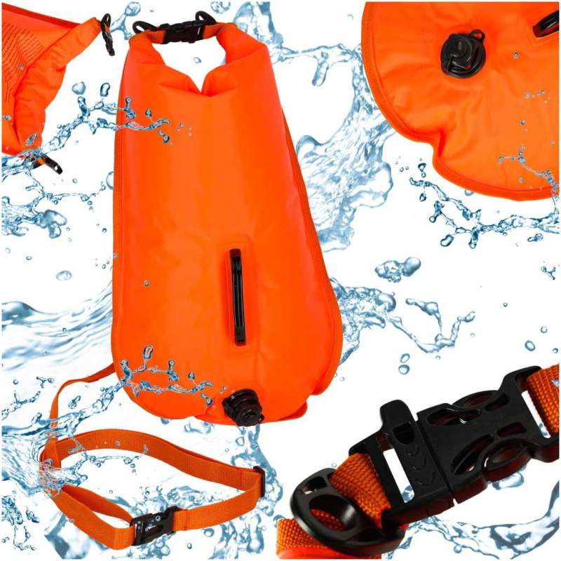 Ujumis- ja päästepoi kuivtasku ja vilega – 28 l