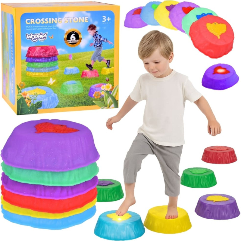Woopie Kamienie Balansujące Świecące Sensoryczne Trening R&oacute;wnowagi 6 szt