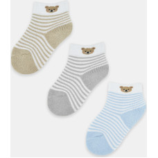 Noviti SF025-B-01 Skarpety chłopięce z puszystym ściągaczem miś mix 0-6m