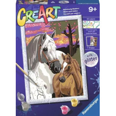 Ravensburger Paint by numbers Glitter 18x24 cm CreArt Horses